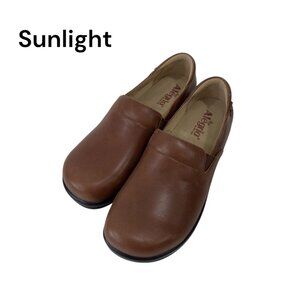 Alegria Womens Slip-On Leather Shoes Brown Size 40 Comfortable Work Footwear